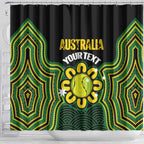 Personalised Australia Tennis Shower Curtain Go Aussie Aboriginal Art - Aussie Hoodie