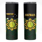 Personalised Australia Tennis Skinny Tumbler Go Aussie Aboriginal Art - Aussie Hoodie