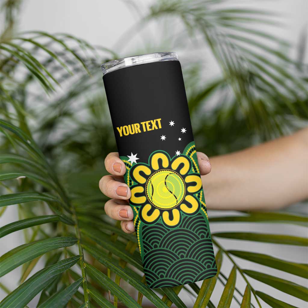 Personalised Australia Tennis Skinny Tumbler Go Aussie Aboriginal Art - Aussie Hoodie