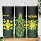 Personalised Australia Tennis Skinny Tumbler Go Aussie Aboriginal Art - Aussie Hoodie