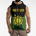 Personalised Australia Tennis Sleeveless Zip Hoodie Go Aussie Aboriginal Art LT14
