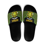 Personalised Australia Tennis Slide Sandals Go Aussie Aboriginal Art - Aussie Hoodie