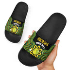 Personalised Australia Tennis Slide Sandals Go Aussie Aboriginal Art - Aussie Hoodie