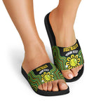 Personalised Australia Tennis Slide Sandals Go Aussie Aboriginal Art - Aussie Hoodie