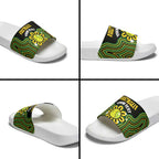 Personalised Australia Tennis Slide Sandals Go Aussie Aboriginal Art - Aussie Hoodie