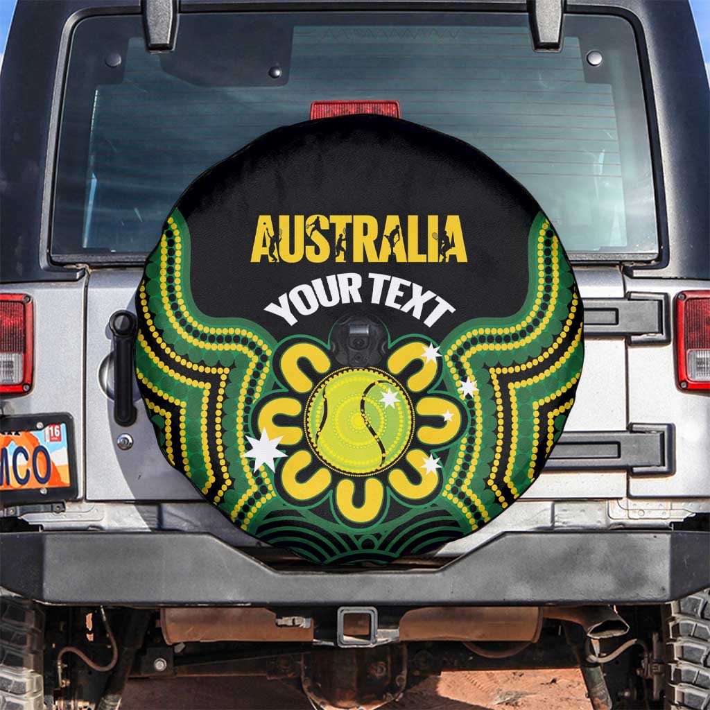 Personalised Australia Tennis Spare Tire Cover Go Aussie Aboriginal Art - Aussie Hoodie