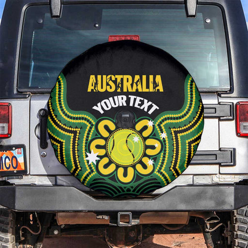 Personalised Australia Tennis Spare Tire Cover Go Aussie Aboriginal Art - Aussie Hoodie