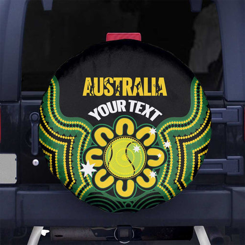 Personalised Australia Tennis Spare Tire Cover Go Aussie Aboriginal Art - Aussie Hoodie