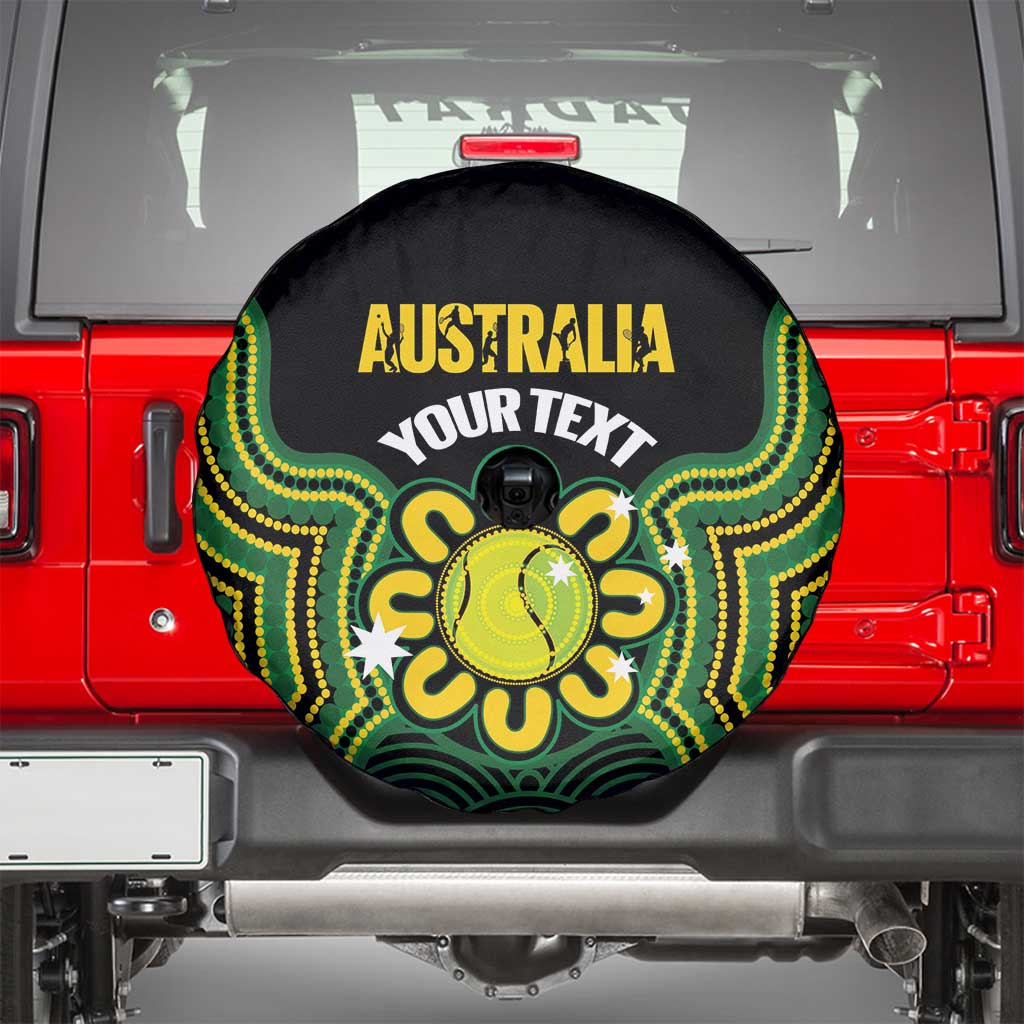 Personalised Australia Tennis Spare Tire Cover Go Aussie Aboriginal Art - Aussie Hoodie