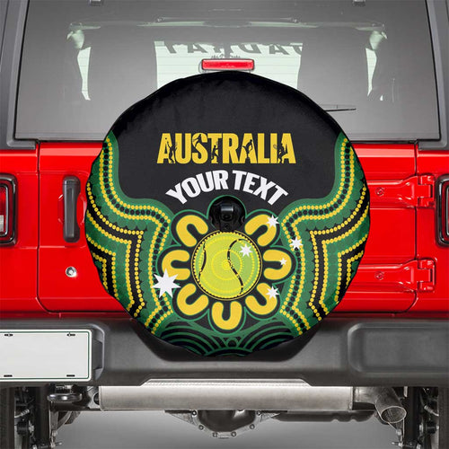 Personalised Australia Tennis Spare Tire Cover Go Aussie Aboriginal Art - Aussie Hoodie