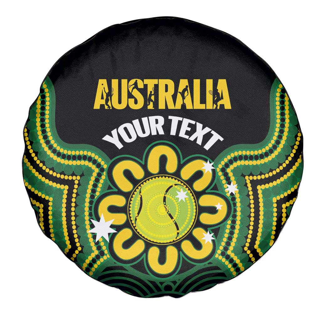 Personalised Australia Tennis Spare Tire Cover Go Aussie Aboriginal Art - Aussie Hoodie