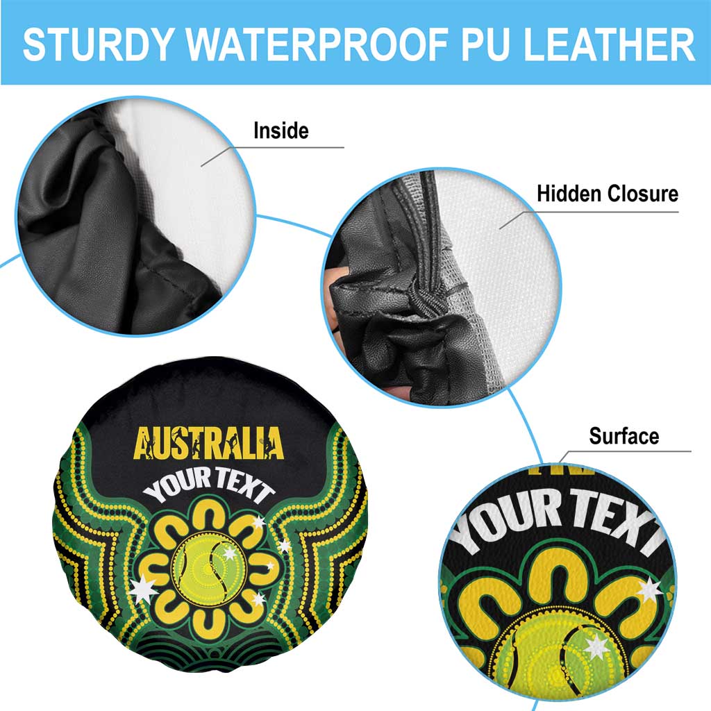 Personalised Australia Tennis Spare Tire Cover Go Aussie Aboriginal Art - Aussie Hoodie