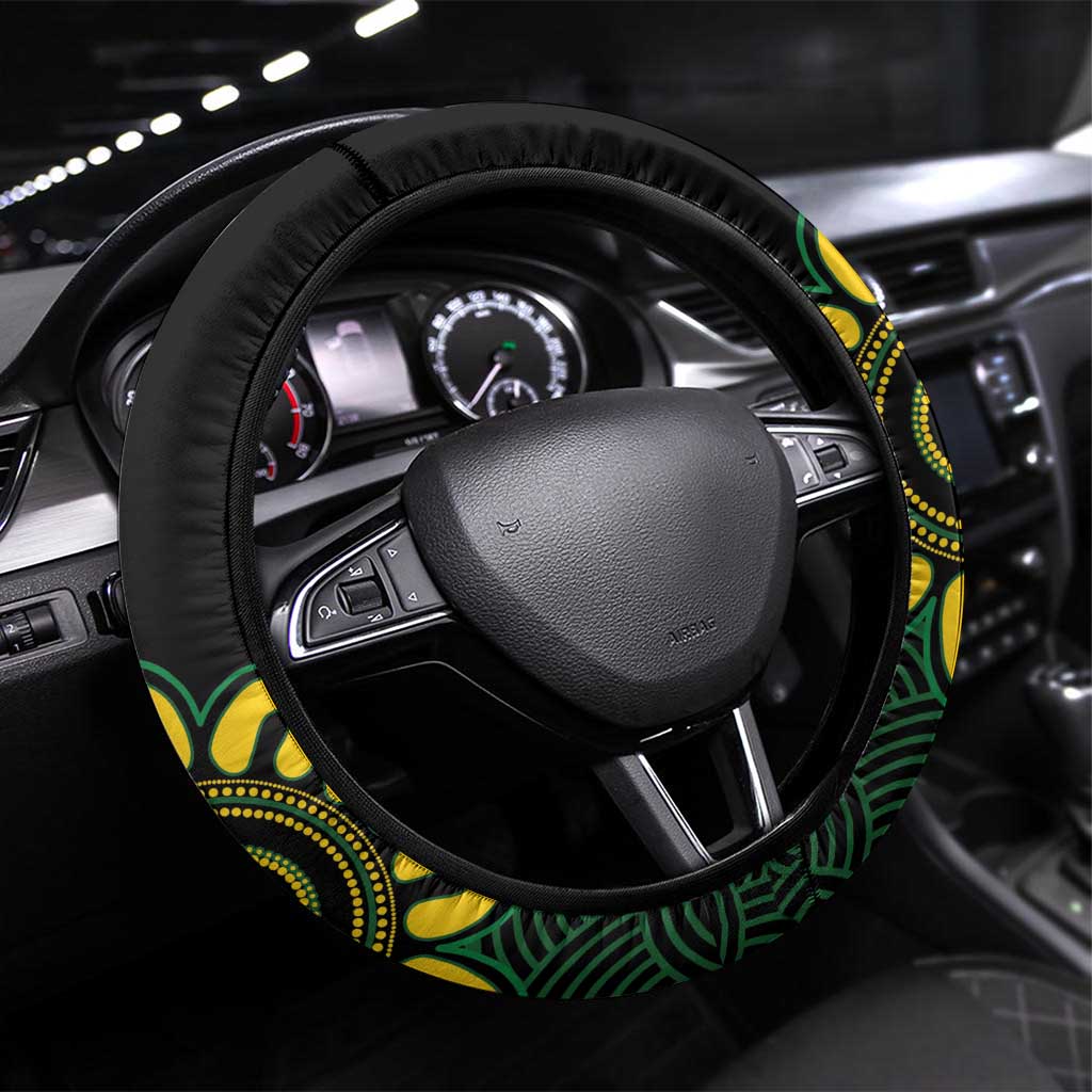 Australia Tennis Steering Wheel Cover Go Aussie Aboriginal Art - Aussie Hoodie