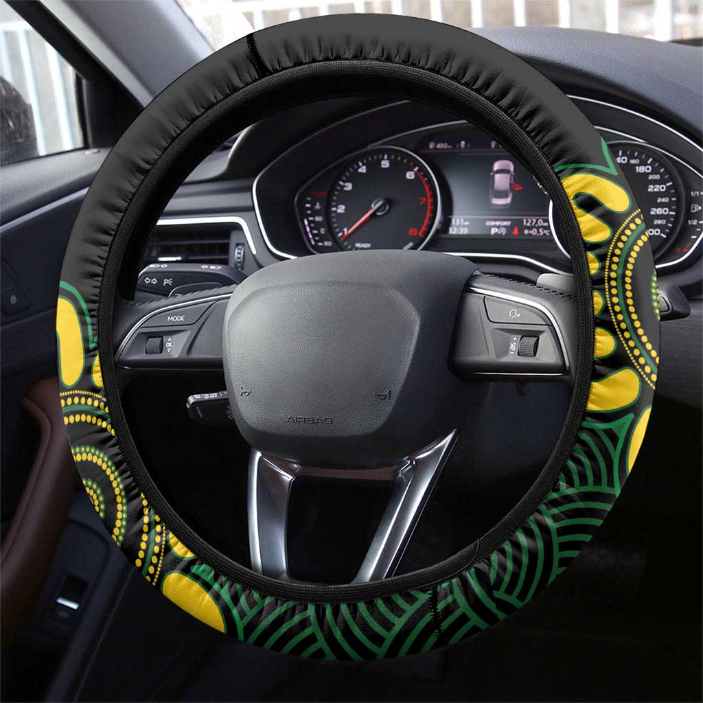 Australia Tennis Steering Wheel Cover Go Aussie Aboriginal Art - Aussie Hoodie
