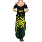 Personalised Australia Tennis Summer Maxi Dress Go Aussie Aboriginal Art - Aussie Hoodie