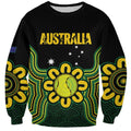 Personalised Australia Tennis Sweatshirt Go Aussie Aboriginal Art - Aussie Hoodie