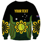 Personalised Australia Tennis Sweatshirt Go Aussie Aboriginal Art - Aussie Hoodie