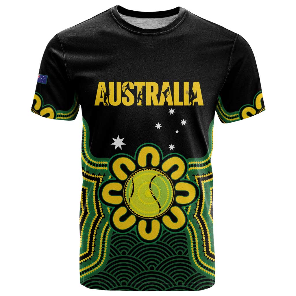 Personalised Australia Tennis T Shirt Go Aussie Aboriginal Art - Aussie Hoodie