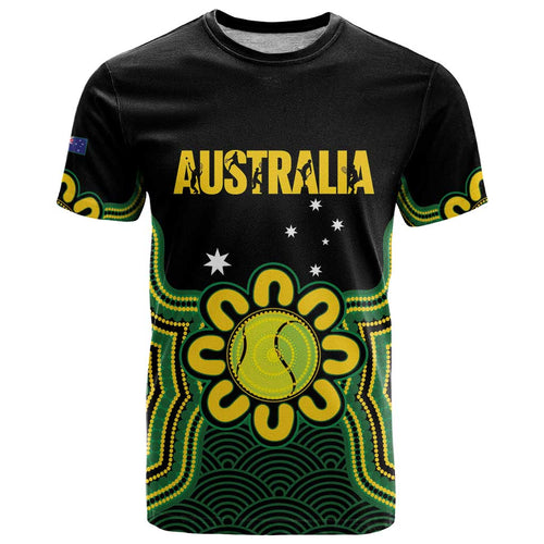 Personalised Australia Tennis T Shirt Go Aussie Aboriginal Art - Aussie Hoodie