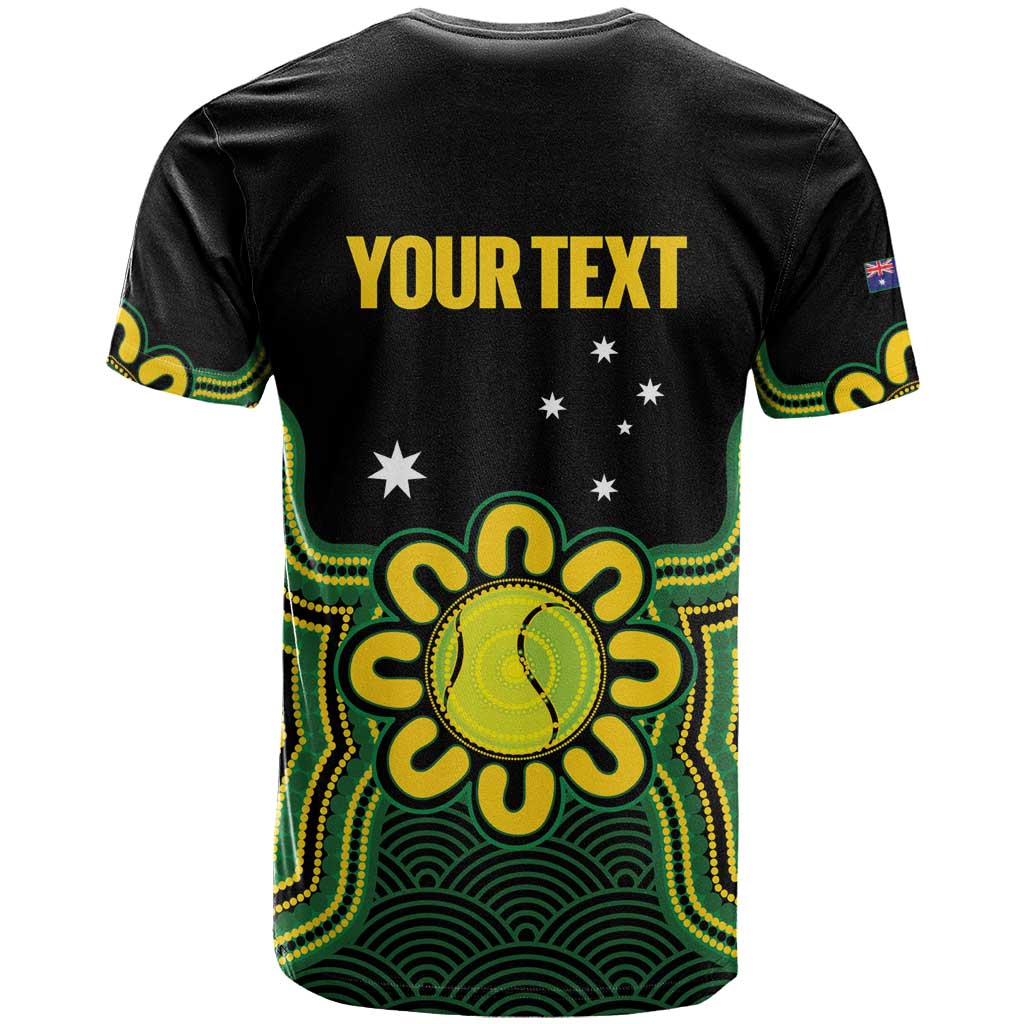 Personalised Australia Tennis T Shirt Go Aussie Aboriginal Art - Aussie Hoodie