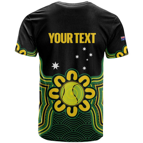 Personalised Australia Tennis T Shirt Go Aussie Aboriginal Art - Aussie Hoodie