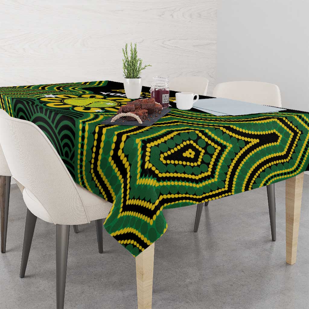 Personalised Australia Tennis Tablecloth Go Aussie Aboriginal Art - Aussie Hoodie