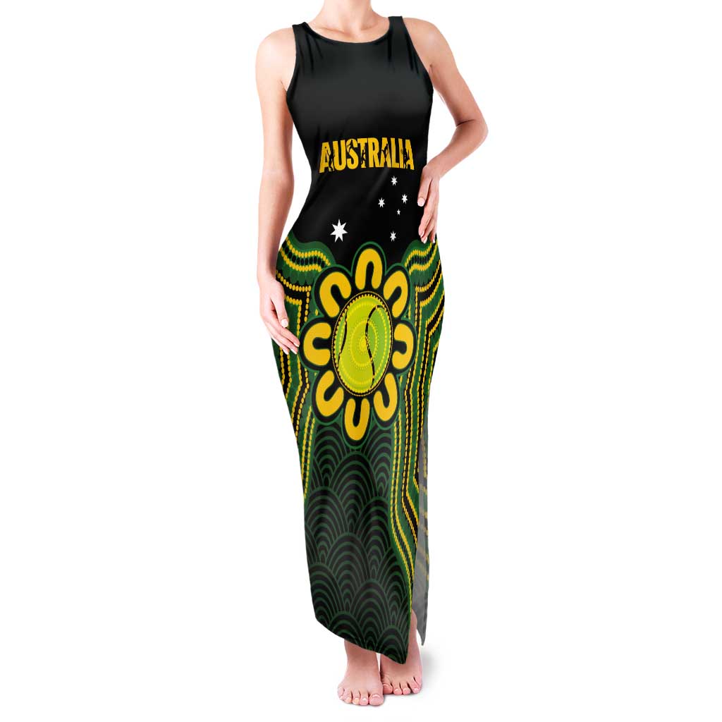 Personalised Australia Tennis Tank Maxi Dress Go Aussie Aboriginal Art - Aussie Hoodie