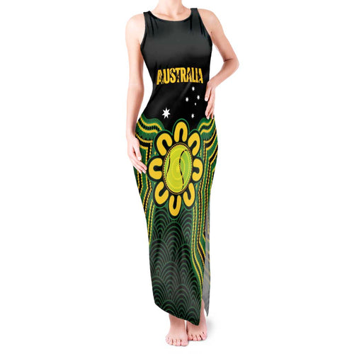 Personalised Australia Tennis Tank Maxi Dress Go Aussie Aboriginal Art - Aussie Hoodie
