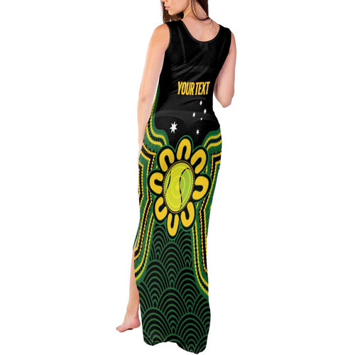 Personalised Australia Tennis Tank Maxi Dress Go Aussie Aboriginal Art - Aussie Hoodie