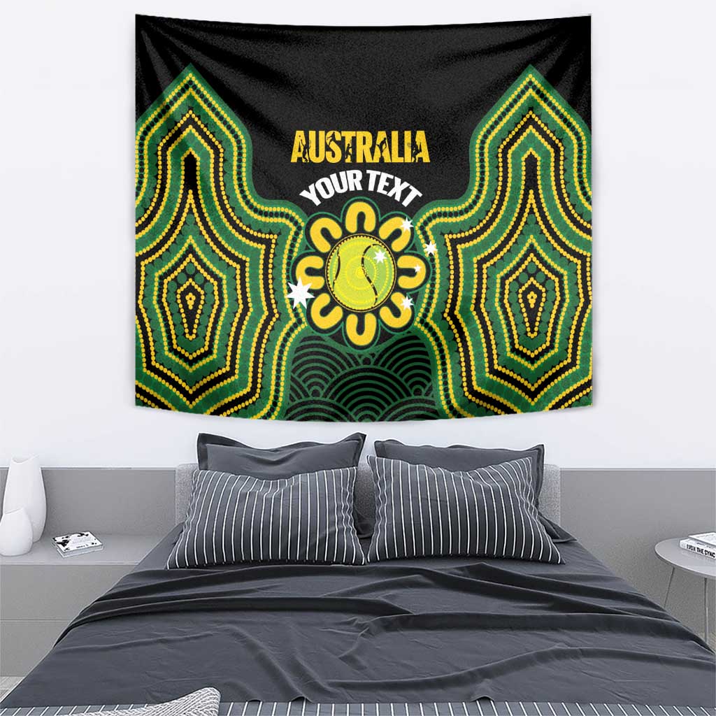 Personalised Australia Tennis Tapestry Go Aussie Aboriginal Art - Aussie Hoodie
