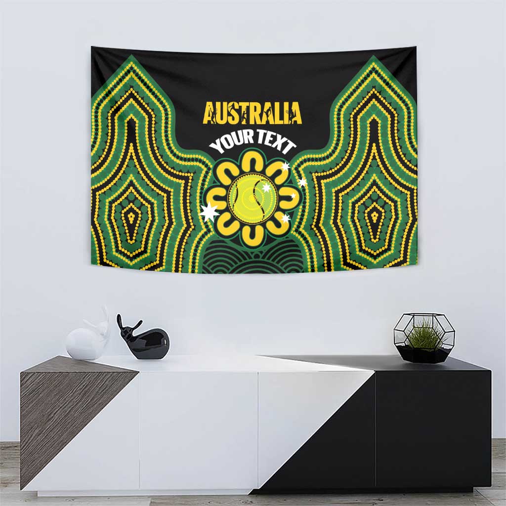 Personalised Australia Tennis Tapestry Go Aussie Aboriginal Art - Aussie Hoodie