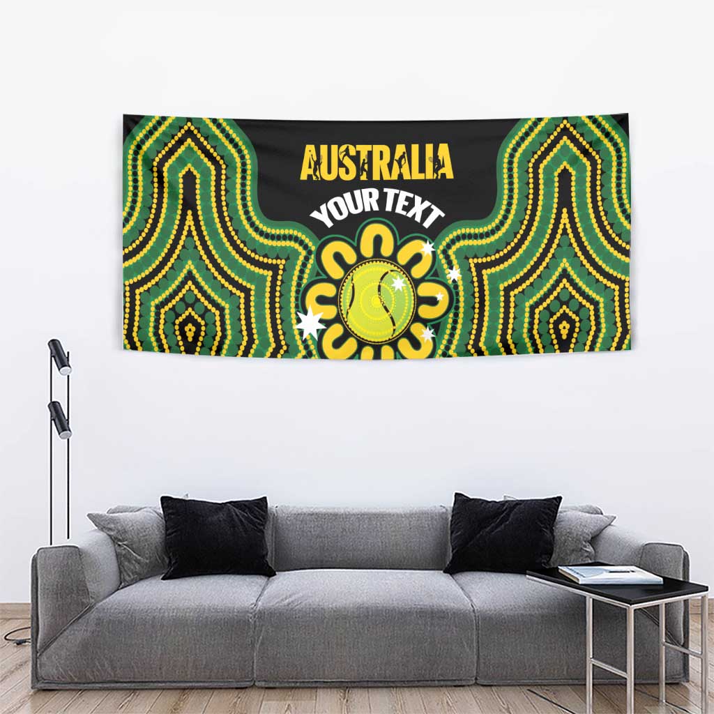 Personalised Australia Tennis Tapestry Go Aussie Aboriginal Art - Aussie Hoodie