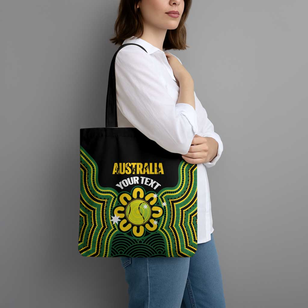 Personalised Australia Tennis Tote Bag Go Aussie Aboriginal Art - Aussie Hoodie