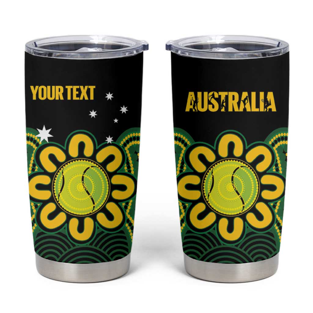 Personalised Australia Tennis Tumbler Cup Go Aussie Aboriginal Art - Aussie Hoodie