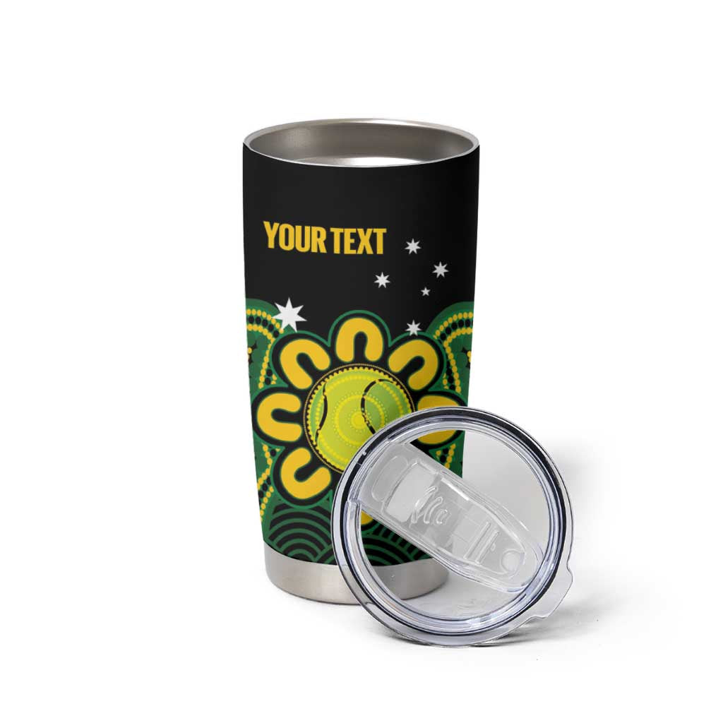 Personalised Australia Tennis Tumbler Cup Go Aussie Aboriginal Art - Aussie Hoodie