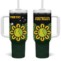 Personalised Australia Tennis Tumbler With Handle Go Aussie Aboriginal Art - Aussie Hoodie