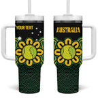 Personalised Australia Tennis Tumbler With Handle Go Aussie Aboriginal Art - Aussie Hoodie