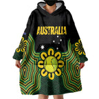 Personalised Australia Tennis Wearable Blanket Hoodie Go Aussie Aboriginal Art - Aussie Hoodie