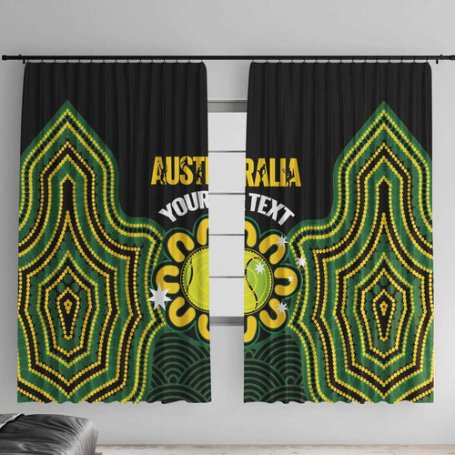Personalised Australia Tennis Window Curtain Go Aussie Aboriginal Art - Aussie Hoodie
