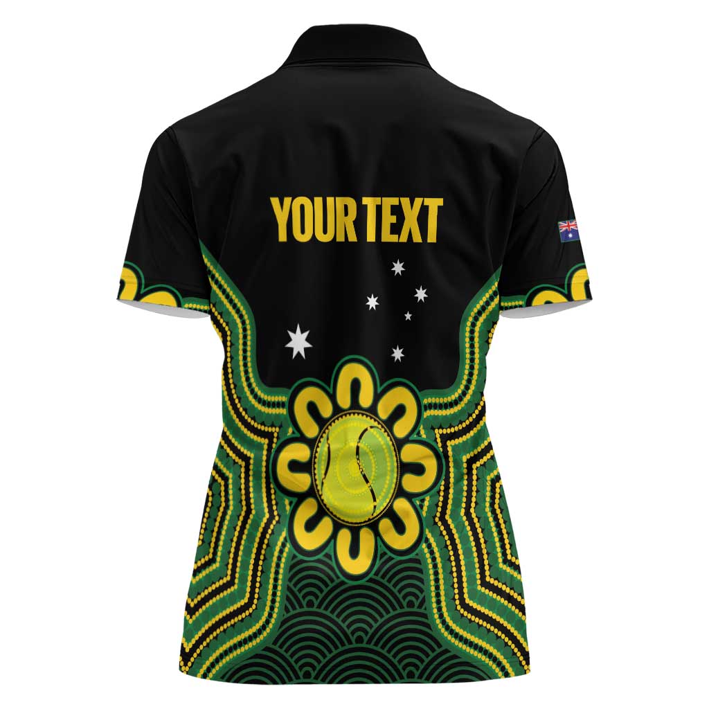 Personalised Australia Tennis Women Polo Shirt Go Aussie Aboriginal Art - Aussie Hoodie