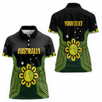 Personalised Australia Tennis Women Polo Shirt Go Aussie Aboriginal Art - Aussie Hoodie