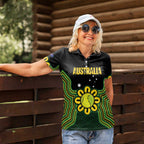 Personalised Australia Tennis Women Polo Shirt Go Aussie Aboriginal Art - Aussie Hoodie