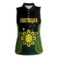 Personalised Australia Tennis Women Sleeveless Polo Shirt Go Aussie Aboriginal Art - Aussie Hoodie