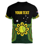 Personalised Australia Tennis Women V-Neck T-Shirt Go Aussie Aboriginal Art - Aussie Hoodie