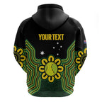 Personalised Australia Tennis Zip Hoodie Go Aussie Aboriginal Art - Aussie Hoodie