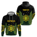 Personalised Australia Tennis Zip Hoodie Go Aussie Aboriginal Art - Aussie Hoodie