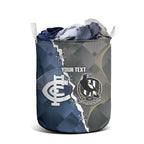 Carlton Collingwood Football Personalised Laundry Basket Blues Magpies Together Dynamic Style