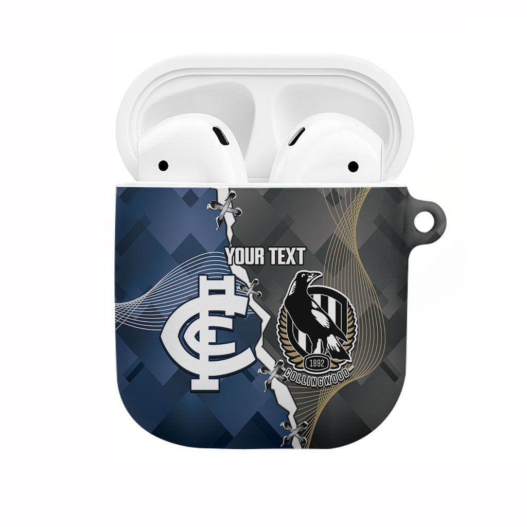 Carlton Collingwood Football Personalised AirPods Case Blues Magpies Together Dynamic Style