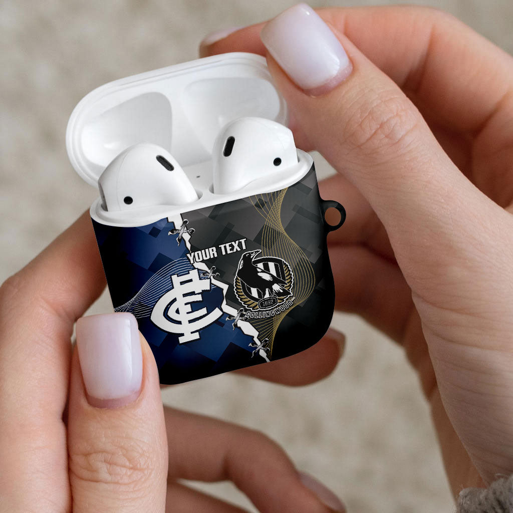 Carlton Collingwood Football Personalised AirPods Case Blues Magpies Together Dynamic Style