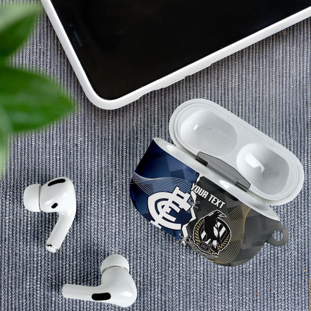 Carlton Collingwood Football Personalised AirPods Case Blues Magpies Together Dynamic Style